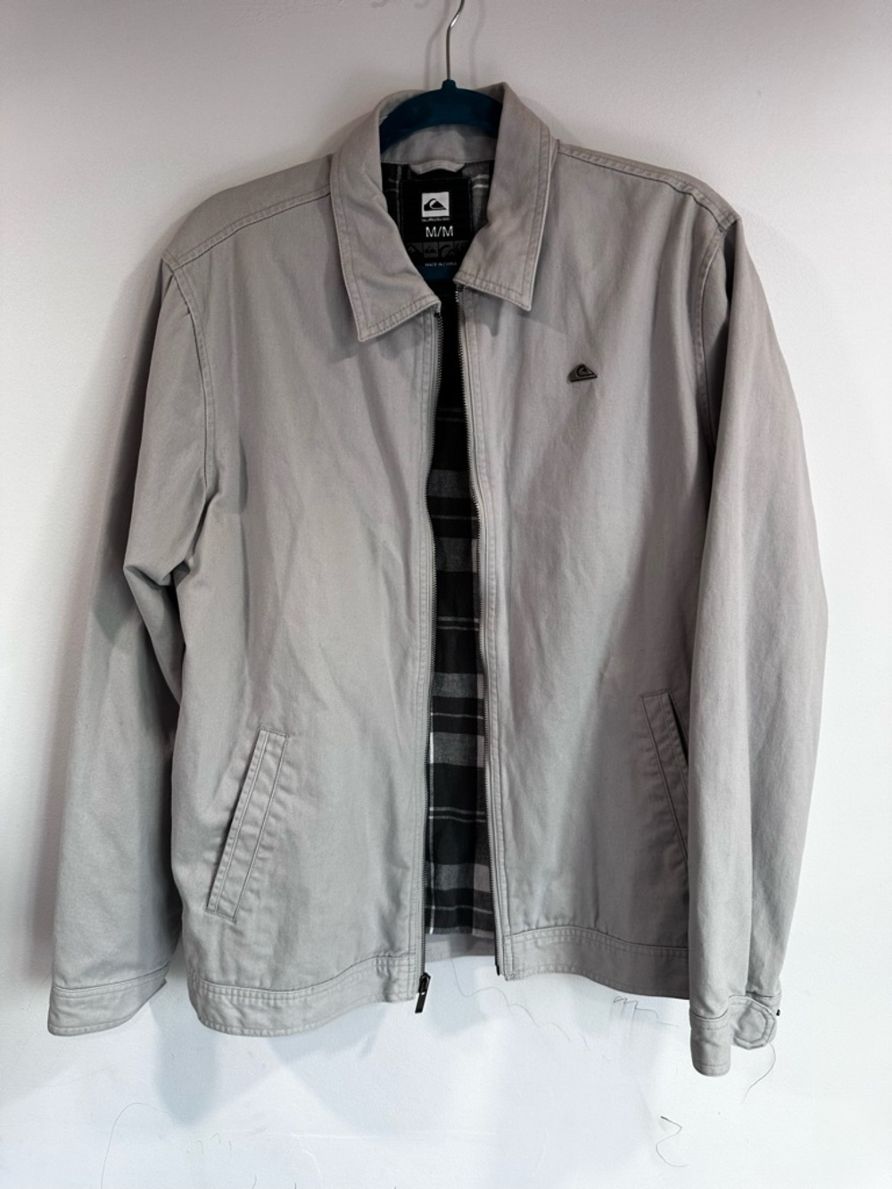 Quiksilver Men's Light Gray Zip-Up Casual Jacket